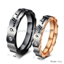 Cheap custom his and hers promise black wedding bands rings,personalized couple ring jewelry